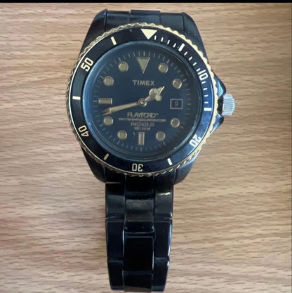 TIMEX INDIGLO BK-GD Men's Watch — Japanese
