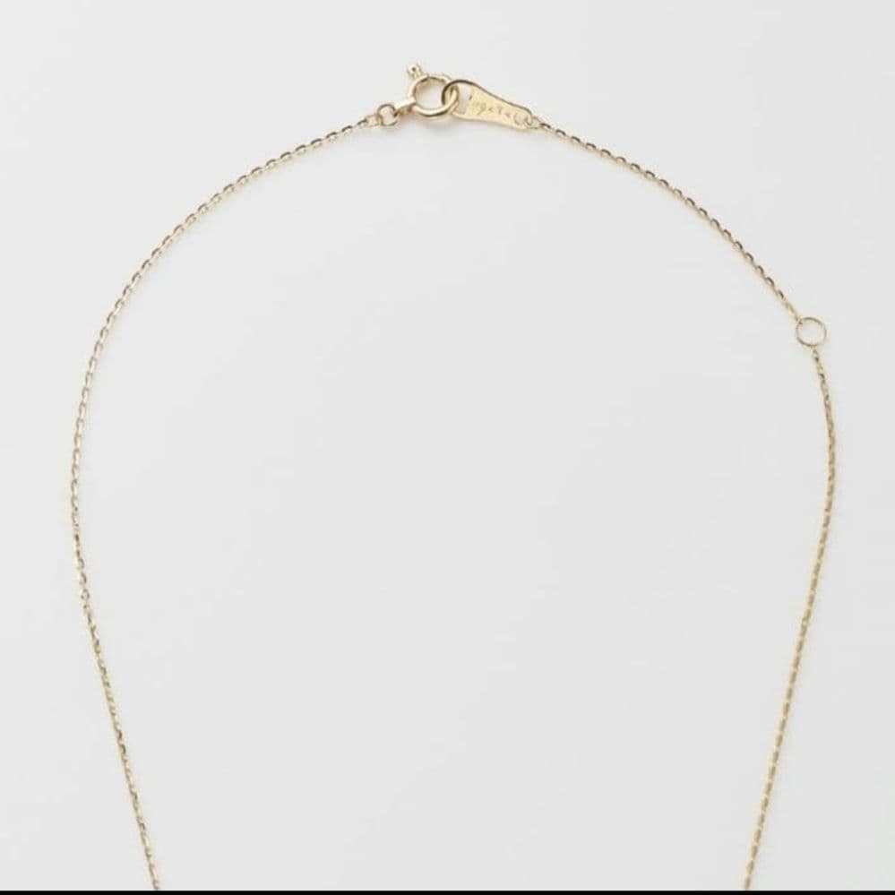 Agetto K10 gold necklace with opal pendant measuring 40 cm length and 0.6 x 0.4 cm top