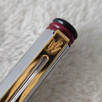 Waterman Forum Agora ballpoint pen in silver with red and gold accents