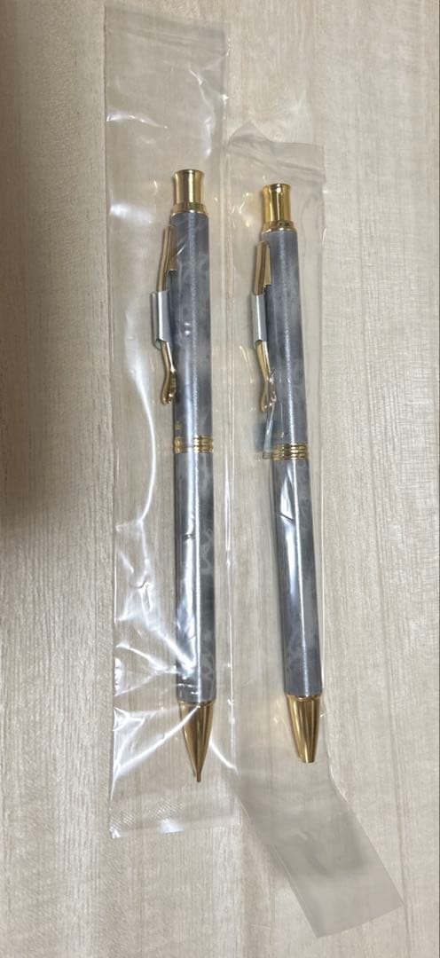 Pilot Cavalier silver and gray marble sharp pencil and ballpoint pen set 0.5mm 0.7mm