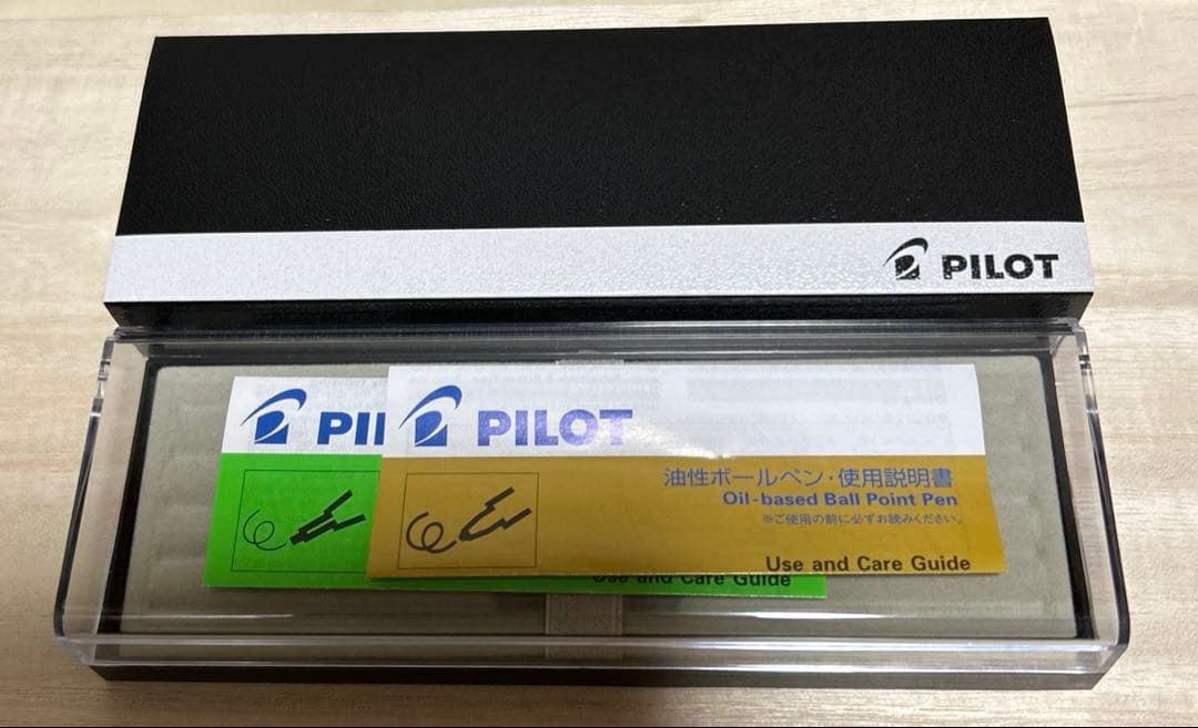 Pilot Cavalier silver and gray marble sharp pencil and ballpoint pen set 0.5mm 0.7mm