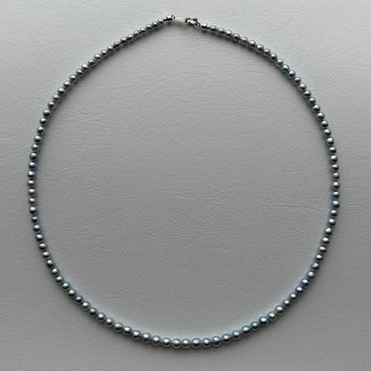 Aqua Pearl Baby Necklace Pt850 featuring natural blue Akoya pearls sized 3 to 4.3 mm on a 42.5 cm chain