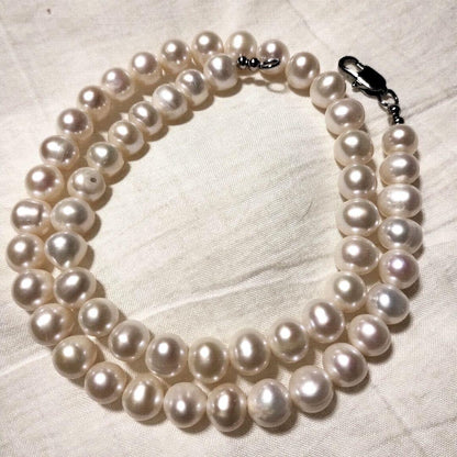 Akoya Pearl Baroque Necklace 41.5cm with irregular shaped white pearls