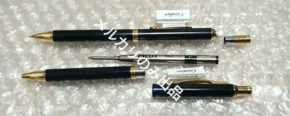 Pilot Cavalier ballpoint pen and mechanical pencil set with black and green marble pattern and included case