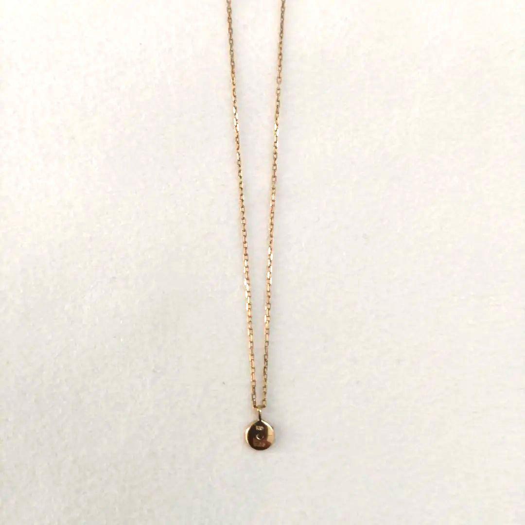 Agete necklace with 10K gold simple pendant, small charm, and 40 cm chain