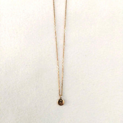 Agete necklace with 10K gold simple pendant, small charm, and 40 cm chain