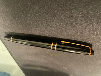 WATERMAN Expert fountain pen in black resin with gold decorative elements and engraved branding
