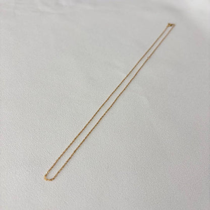 Agete K18 yellow gold screw chain necklace 50cm length with 9cm adjuster