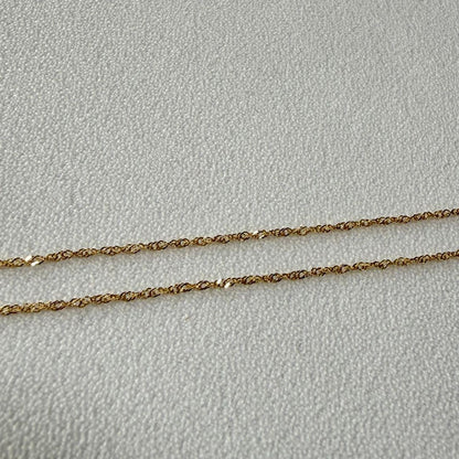Agete K18 yellow gold screw chain necklace 50cm length with 9cm adjuster