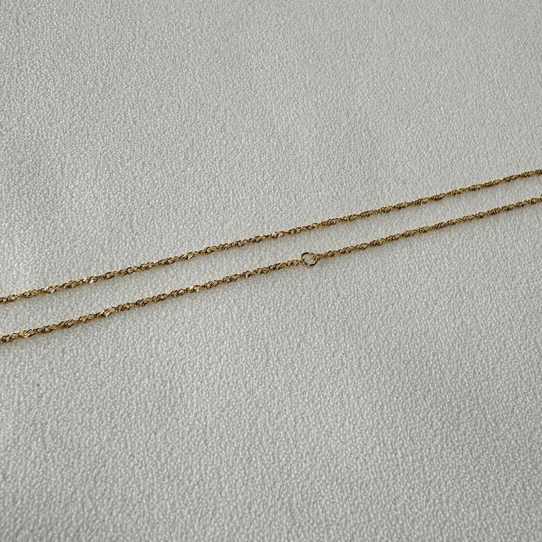 Agete K18 yellow gold screw chain necklace 50cm length with 9cm adjuster