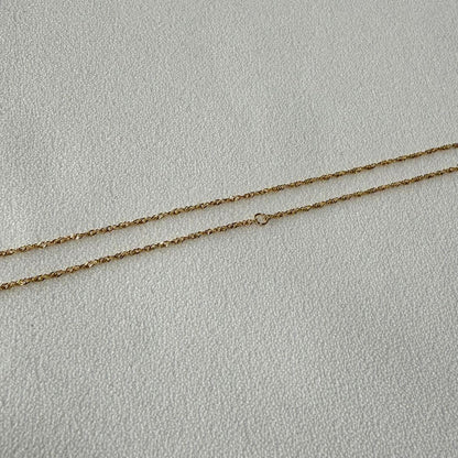 Agete K18 yellow gold screw chain necklace 50cm length with 9cm adjuster