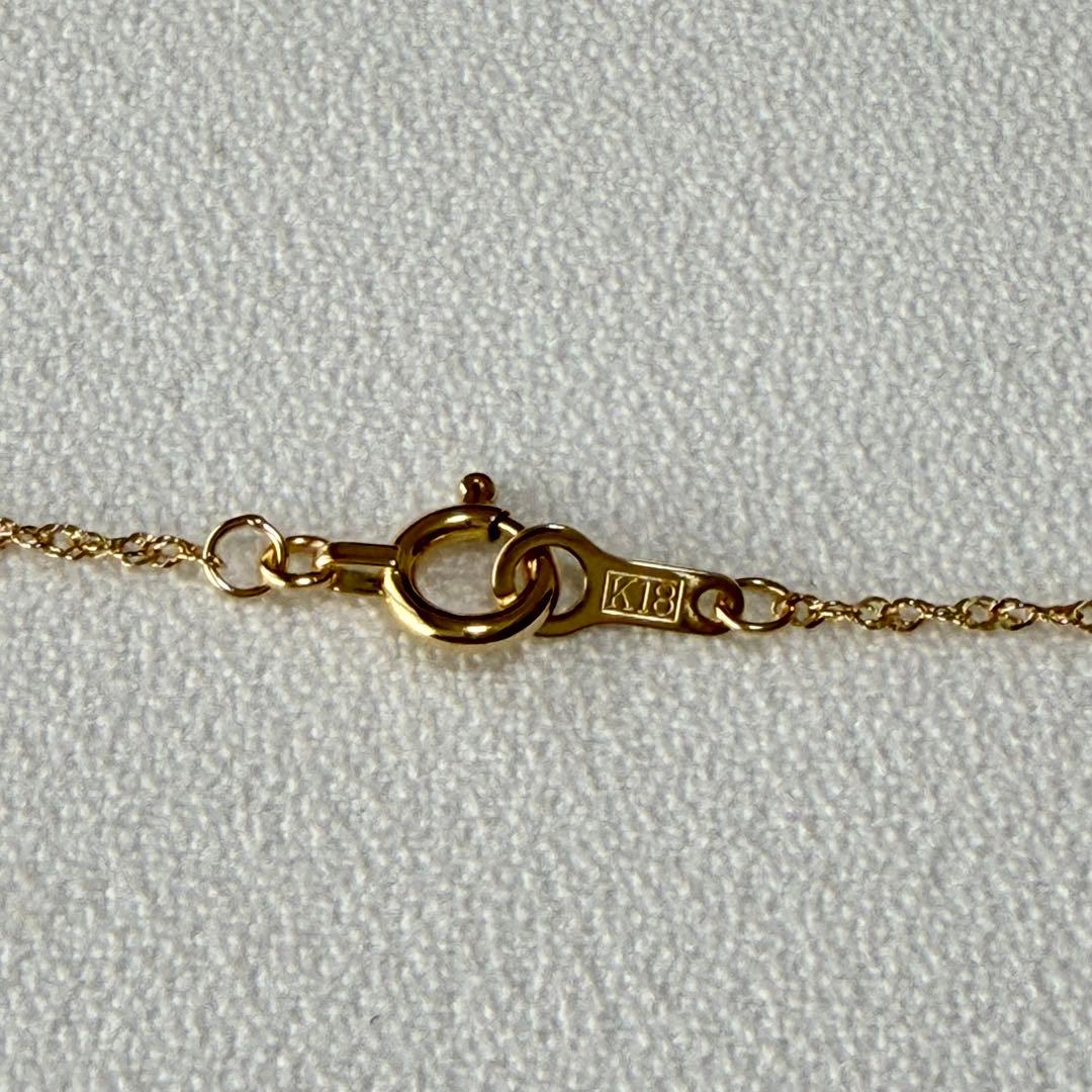 Agete K18 yellow gold screw chain necklace 50cm length with 9cm adjuster