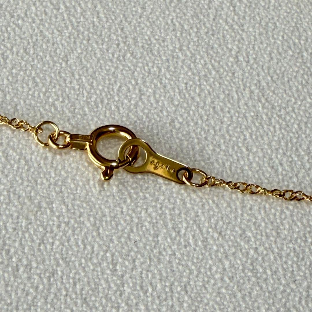 Agete K18 yellow gold screw chain necklace 50cm length with 9cm adjuster