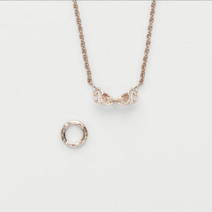 Agete Necklace Chain silver925 and gold plated with 45cm length and small top motif