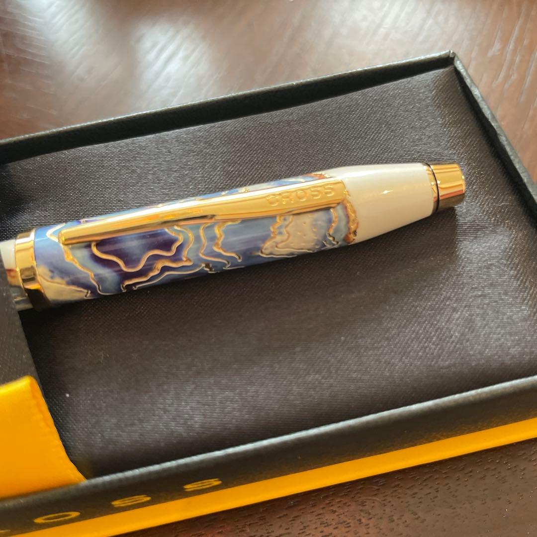 CROSS Wanderlust Ballpoint Pen No.16 in white marble pattern with dedicated case