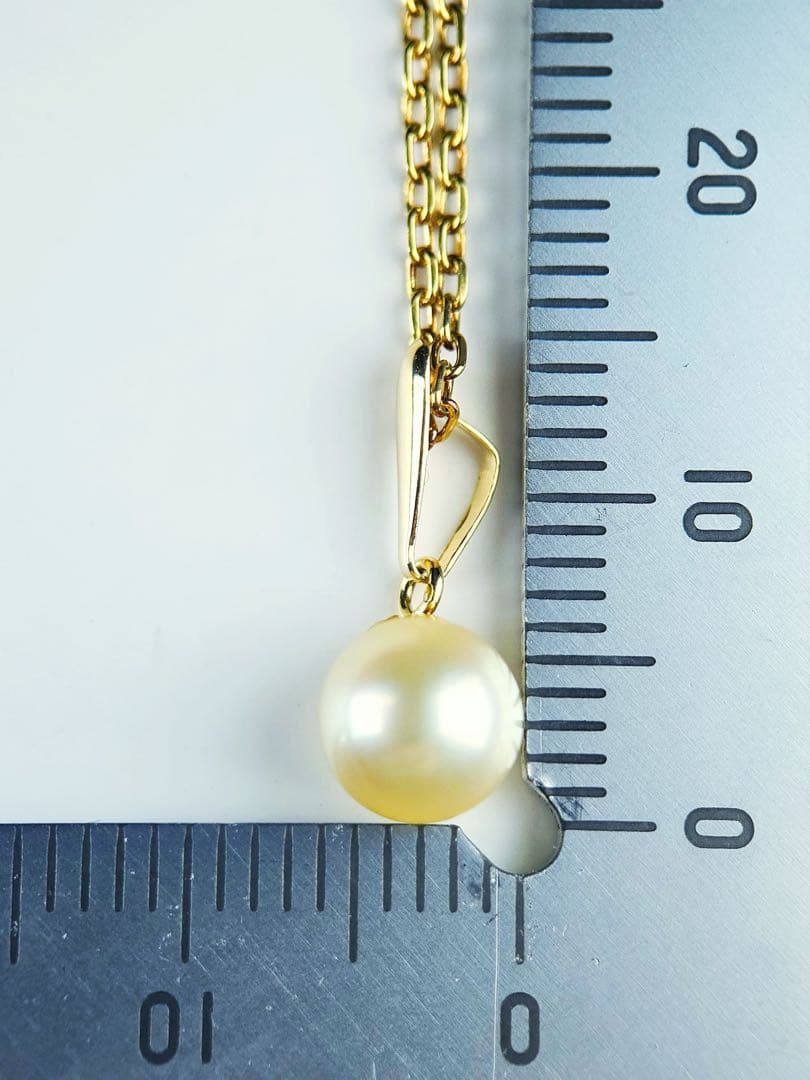 K18 Mikimoto Akoya pearl necklace with 15mm pendant and 40cm gold chain