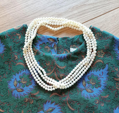 Agete freshwater pearl long necklace measuring 2 meters with lustrous white pearls