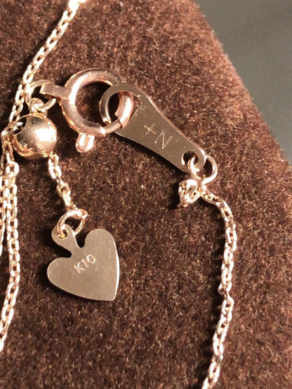 Agate Series Nojes 50cm shiny yellow gold K10 chain necklace with lobster clasp and movable adjuster
