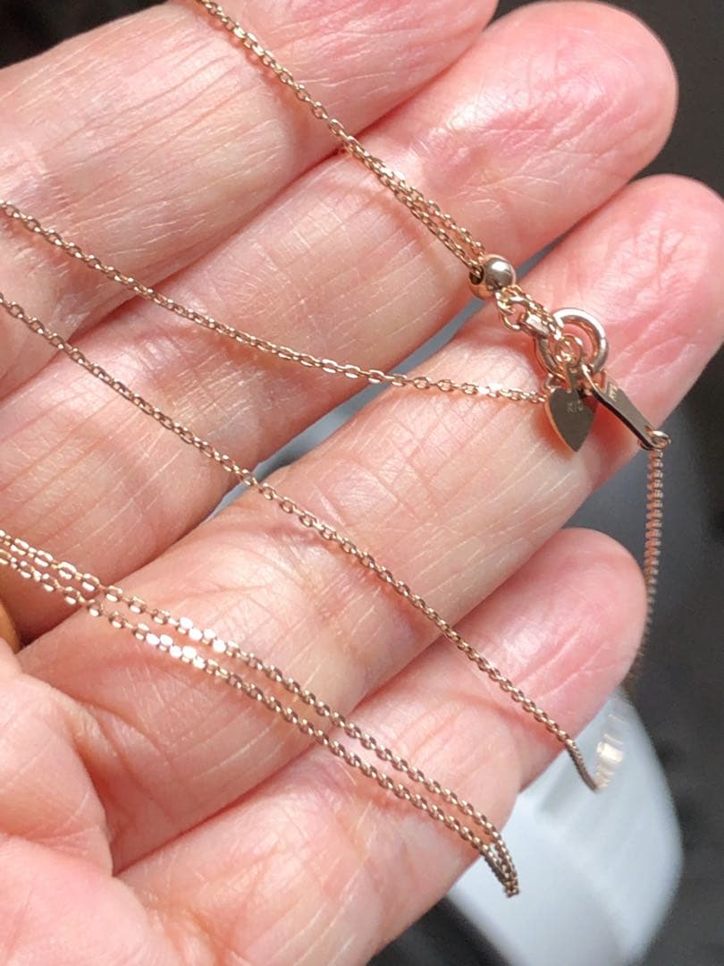 Agate Series Nojes 50cm shiny yellow gold K10 chain necklace with lobster clasp and movable adjuster