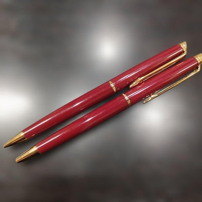 Waterman Hemisphere vintage set in Bordeaux with ballpoint pen, mechanical pencil, and original blue case