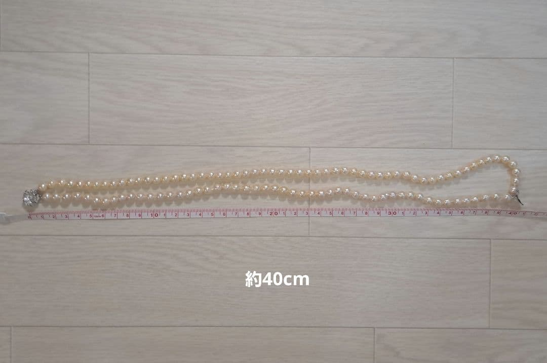 Double strand Akoya pearl necklace with 6mm white pearls and decorative clasp