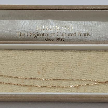 Mikimoto pearl diamond necklace with 7.0mm pearl on 18K yellow gold 40cm chain