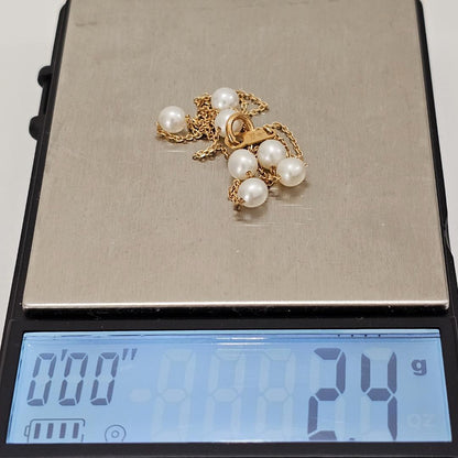 Tasaki pearl necklace with 6.2mm pearl on 40cm 18K yellow gold chain, vintage 2000s, shown with box case