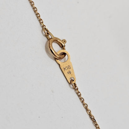 Tasaki pearl necklace with 6.2mm pearl on 40cm 18K yellow gold chain, vintage 2000s, shown with box case