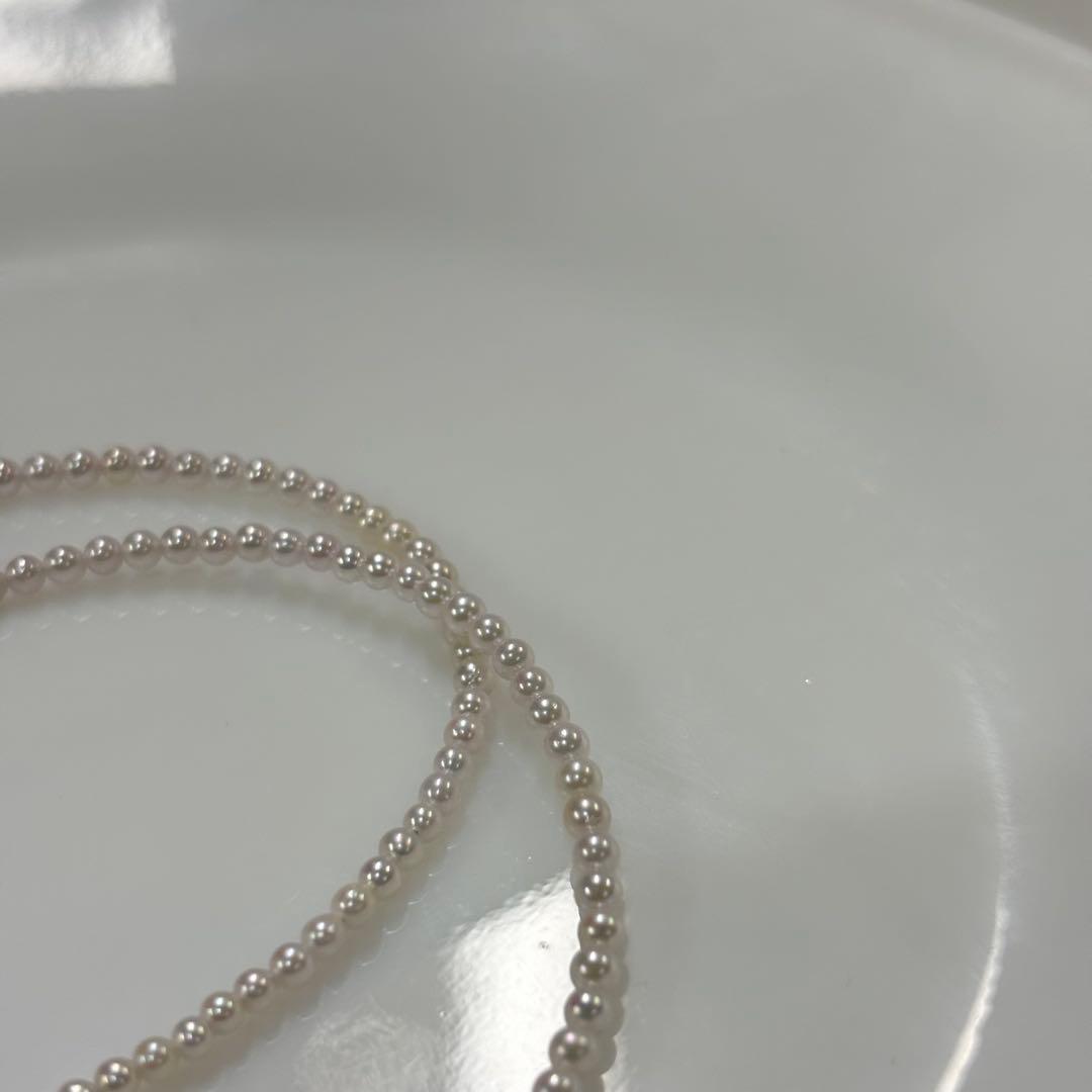 Close-up of Akoya pearl necklace 2.5-3mm pearls, 42 cm length, from Iseshima Ago Bay