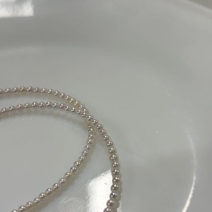 Close-up of Akoya pearl necklace 2.5-3mm pearls, 42 cm length, from Iseshima Ago Bay