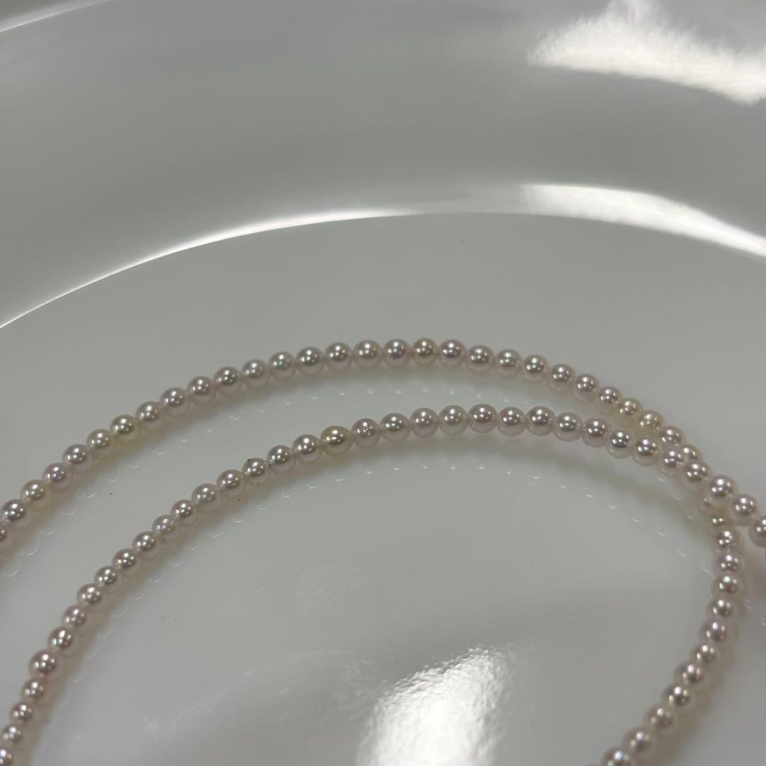 Close-up of Akoya pearl necklace 2.5-3mm pearls, 42 cm length, from Iseshima Ago Bay