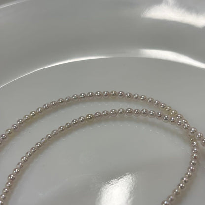 Close-up of Akoya pearl necklace 2.5-3mm pearls, 42 cm length, from Iseshima Ago Bay