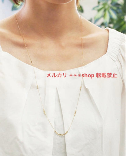 Agate K10 texture long necklace about 70 cm length with sales certificate included
