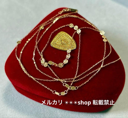 Agate K10 texture long necklace about 70 cm length with sales certificate included
