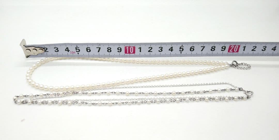 MIKIMOTO Perlita Pearlita three-piece jewelry set with two-strand necklace featuring baby pearls on silver and K18 gold