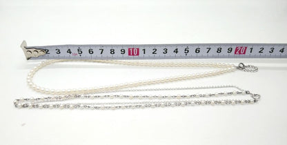 MIKIMOTO Perlita Pearlita three-piece jewelry set with two-strand necklace featuring baby pearls on silver and K18 gold