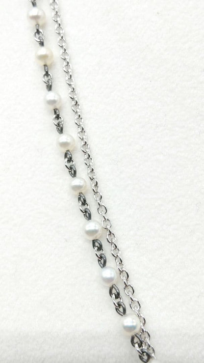 MIKIMOTO Perlita Pearlita three-piece jewelry set with two-strand necklace featuring baby pearls on silver and K18 gold