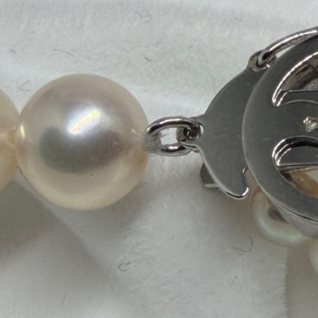 TASAKI Akoya pearl necklace with 7.5-9mm pearls and K14 gold silver clasp, 46cm length