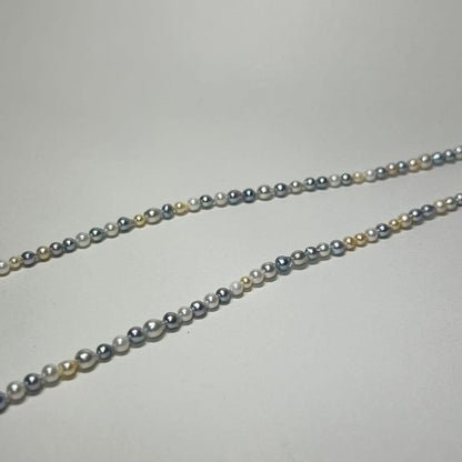 Akoya pearl baby pearl multi baroque necklace 80cm long with natural multi-color pearls and silver clasp