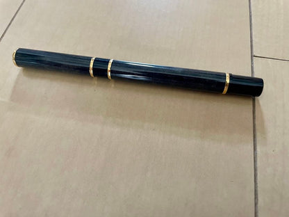 WATERMAN fountain pen black with marble-like finish, model M, made in France displayed on white background