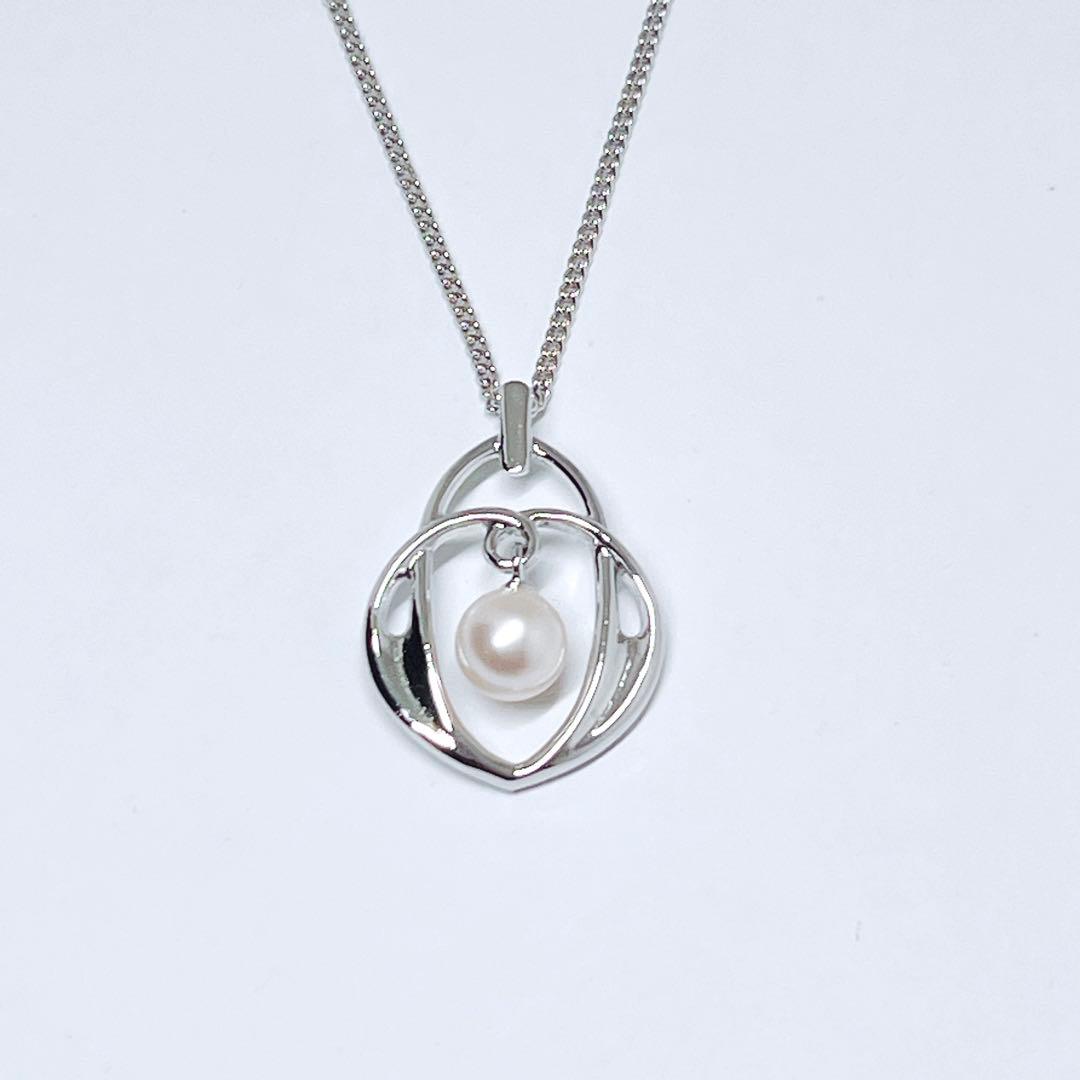 MIKIMOTO genuine 7mm pearl necklace with silver chain 43 cm length elegant jewelry