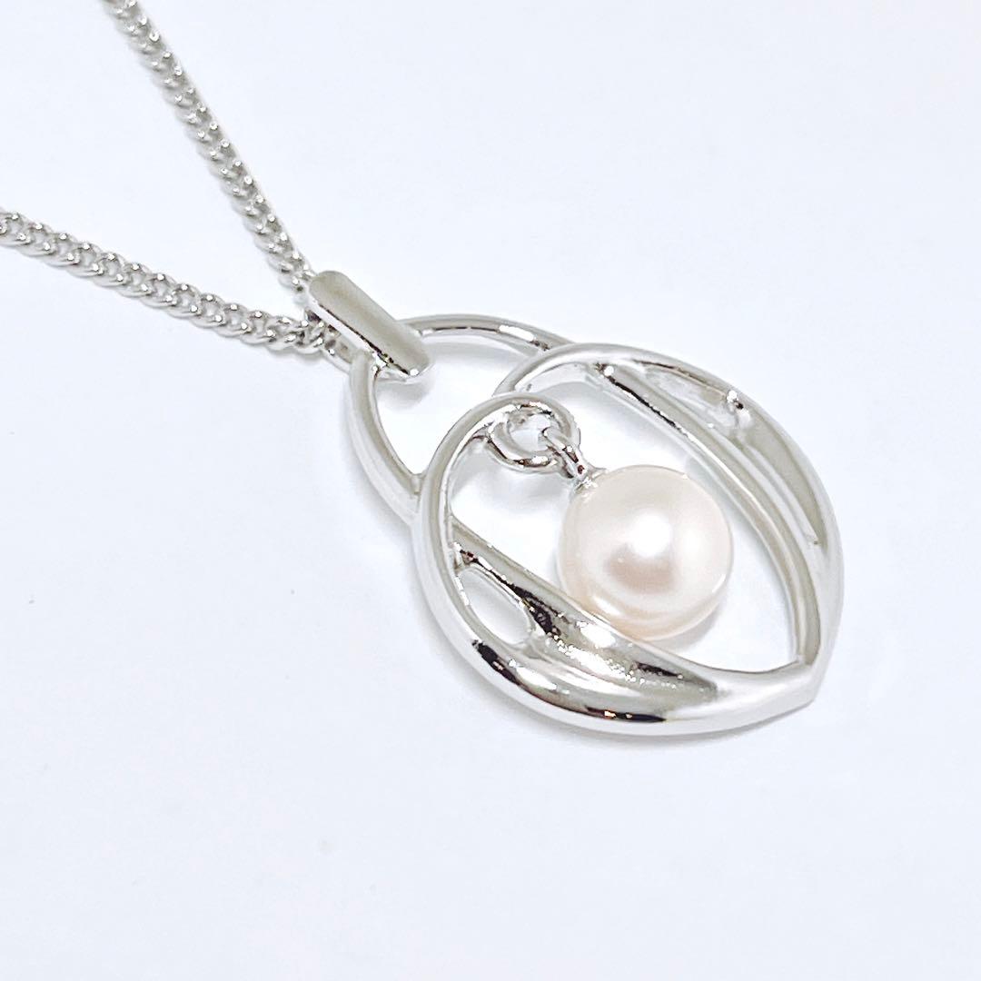 MIKIMOTO genuine 7mm pearl necklace with silver chain 43 cm length elegant jewelry