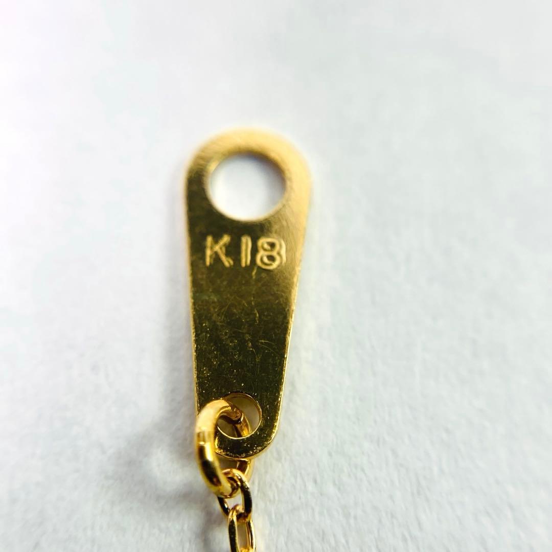 Agete K18YG yellow gold necklace with 0.03ct rose cut diamond pendant on 40.5cm chain