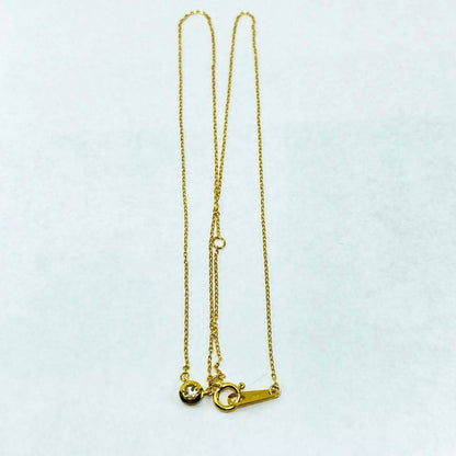 Agete K18YG yellow gold necklace with 0.03ct rose cut diamond pendant on 40.5cm chain