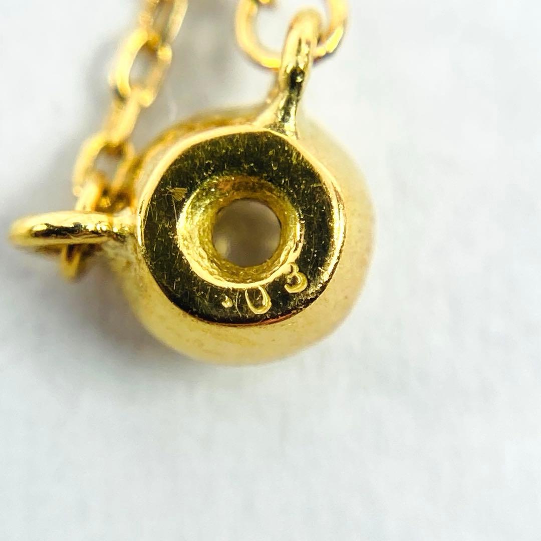 Agete K18YG yellow gold necklace with 0.03ct rose cut diamond pendant on 40.5cm chain