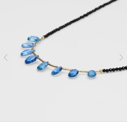 Eva Hanusova for agete handcrafted stone necklace displayed with box and pouch