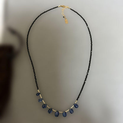 Eva Hanusova for agete handcrafted stone necklace displayed with box and pouch