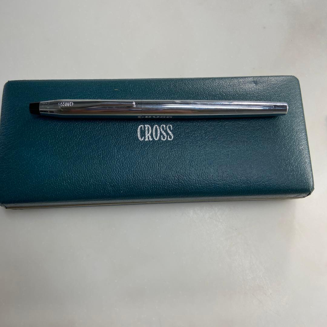 CROSS ballpoint pen with silver cap and black ink refill, 139mm long