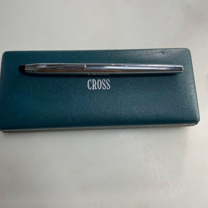 CROSS ballpoint pen with silver cap and black ink refill, 139mm long