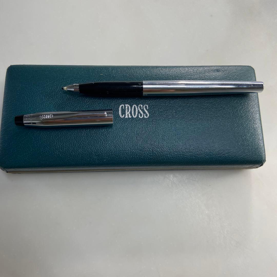CROSS ballpoint pen with silver cap and black ink refill, 139mm long